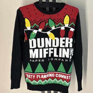 The Office Light-Up Ugly Christmas Sweater Small Dunder Mifflin Party Planning